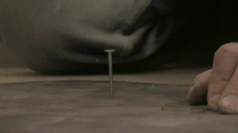 Hammering Nail Close-Up Stock Footage 279609