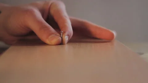 Hammering Nail - Close up Stock Footage 47435366
