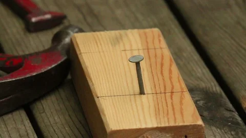 Hammering a Nail Stock Footage 70040025