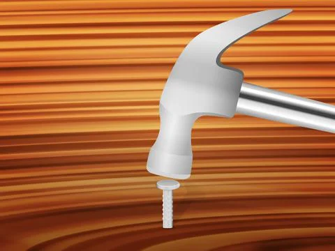Hammering nail Stock Illustration