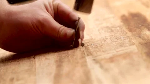 Hammering nails in Stock Footage 46011731