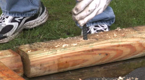 Hammering rebar Stock Footage 57691088