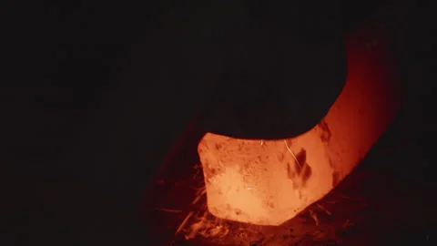 Hammering Rough Iron Stock Footage 318473314