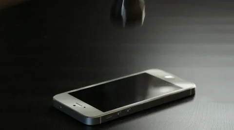 Hammering the screen Stock Footage 49043856