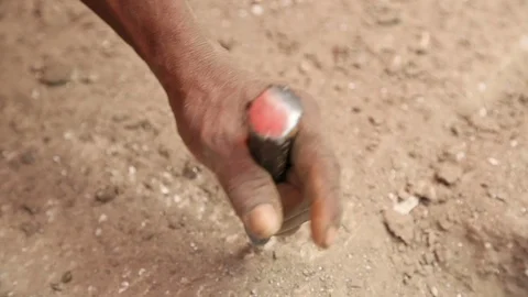 Hammering Stone Using A Hammer And Chisel, India.02 Stock Footage 122357659