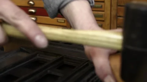 Hammering text block Stock Footage 59185074