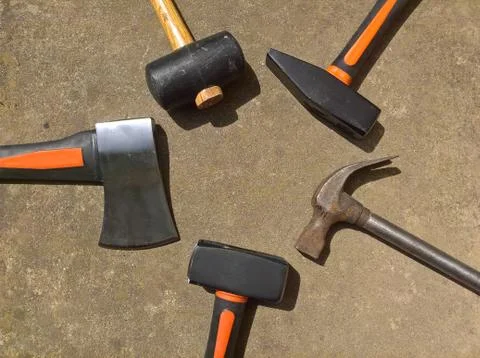 Hammers &amp; Axe Heads Stock Photos