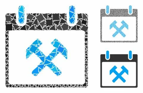 Hammers calendar day Composition Icon of Abrupt Items Stock Illustration
