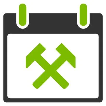 Hammers Calendar Day Flat Icon Stock Illustration