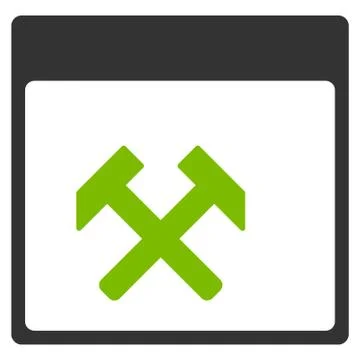 Hammers Calendar Page Flat Icon Stock Illustration
