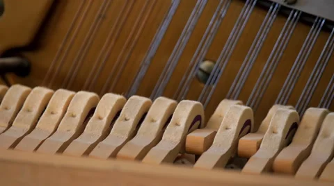 Hammers Inside Piano, Close Up Video stock 57401742