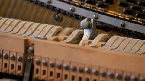 Hammers Inside Piano Straight Video stock 57398445
