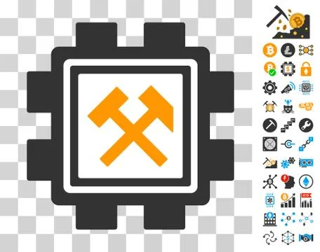 Hammers Mining Pool Icon with Bonus Stock Illustration