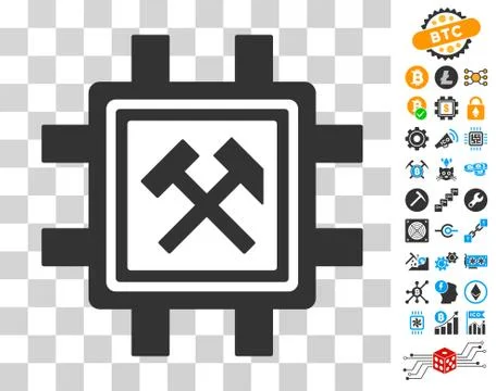 Hammers Mining Pool Icon with Bonus Stock Illustration