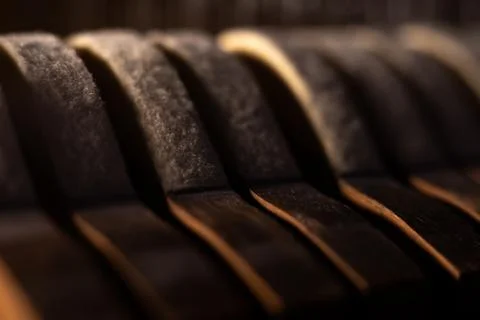 The hammers of the piano inside view. Stock Photos