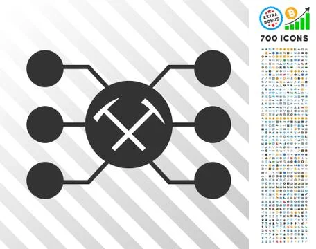Hammers Pool Connections Flat Icon with Bonus 스톡 일러스트