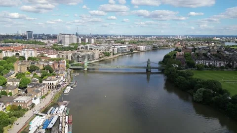 Hammersmith Bridge, 24th June 2024, 2pm , London Stock Footage 277957245