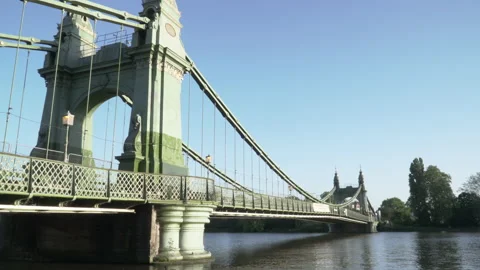 Hammersmith Bridge in London Stock Footage 166527453
