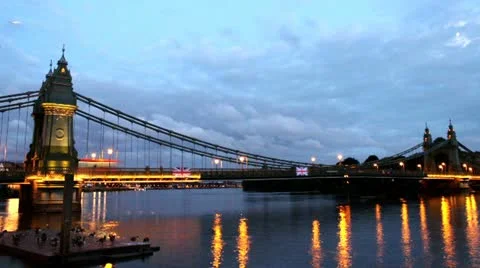 Hammersmith Bridge, London (time lapse) Stock Footage 11285236