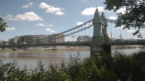 Hammersmith Bridge Thames Path Walk Video stock 91393702