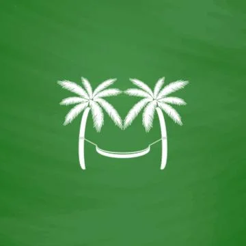 Hammock and palm trees Stock Illustration