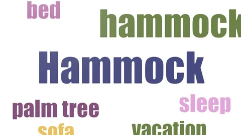 Hammock Animated Wordcloud Isolated Stock Footage 107245864