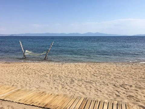 Hammock at the beach in summer 스톡 사진