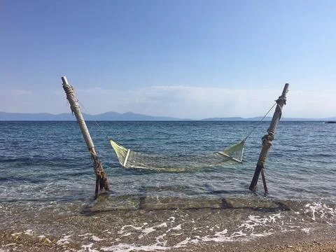 Hammock at the beach in summer Stock Photos