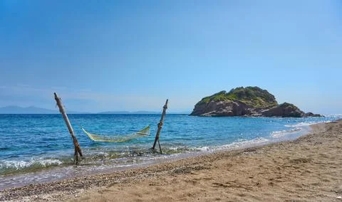 Hammock at the beach in summer Foto stock