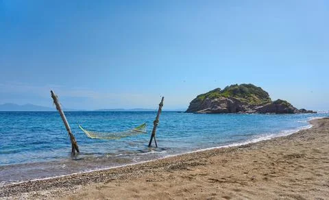 Hammock at the beach in summer Stock Photos