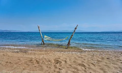 Hammock at the beach in summer Stock Photos