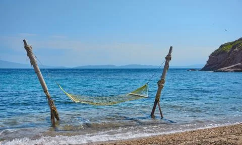 Hammock at the beach in summer Stock Photos