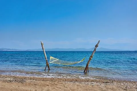 Hammock at the beach in summer Foto stock