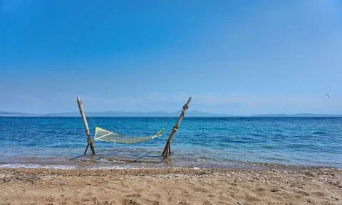 Hammock at the beach in summer Stock Photos