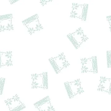 Hammock between palm trees glyph seamless pattern Stock Illustration