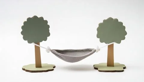 Hammock between two trees weekend lazy vacation rest and relaxation concept.. Stock Photos