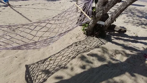 Hammock, blue and white flags Stock Footage 148515705