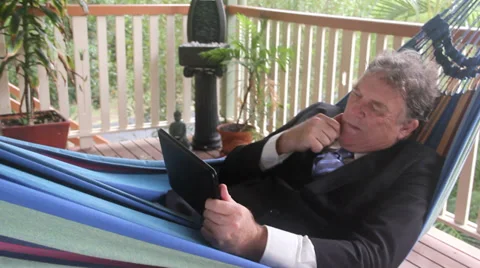 Hammock Businessman Pan Stock Footage 36851550