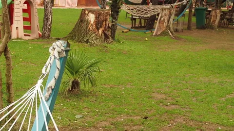 Hammock detail in the empty park. Stock Footage 142208394