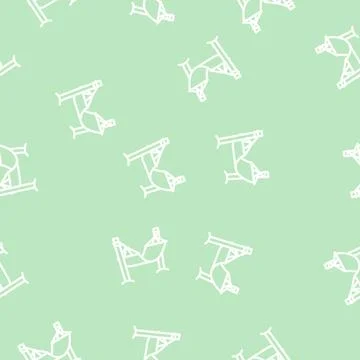 Hammock for enjoying vacation line vector seamless pattern Stock Illustration