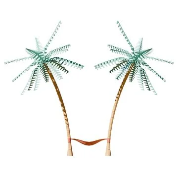 Hammock Front View 3D Render Illustration Illustrazione stock