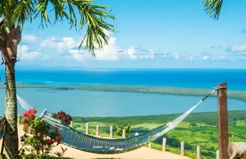 Hammock on a high mountain Stock Photos