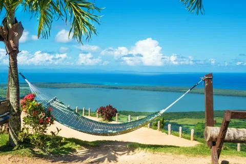 Hammock on a high mountain Stock Photos