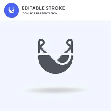 Hammock icon vector, filled flat sign, solid pictogram isolated on white, logo Illustrazione stock