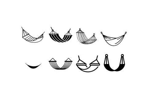 Hammock Icons Set in Different Styles. Vector illustration design. Stock Illustration
