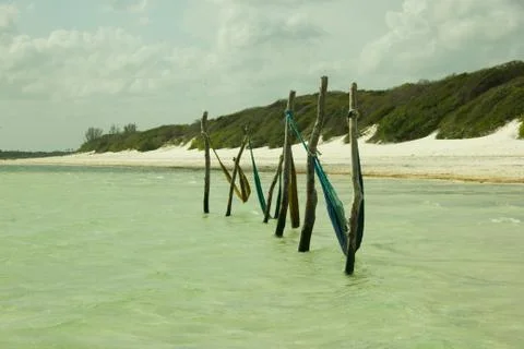 Hammock inside a lake Stock Photos