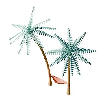 Hammock Isometric View 3D Render Illustration Stock Illustration