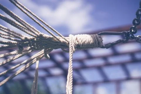 Hammock mounts on sky background Stock-Fotos