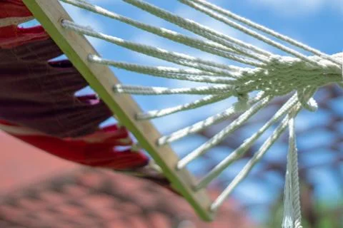 Hammock mounts on sky background 写真素材