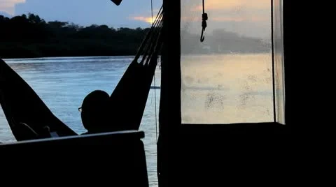 Hammock on the Ocean in Panama Stock Footage 9277495